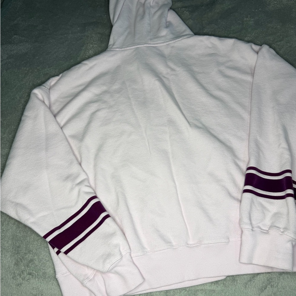 Pink Hooded Sweatshirt with Burgundy Accents - Picture 5 of 5